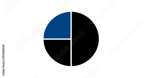 A Circular Graphic Illustrating Proportions with Blue and Black Segments on White Background