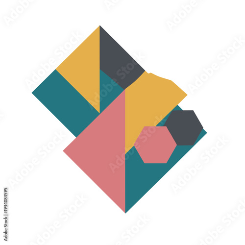 Geometric Shapes in Various Colors.