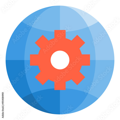 Globe With Gear Icon