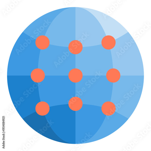 Abstract Globe with Orange Dots, Global communication
