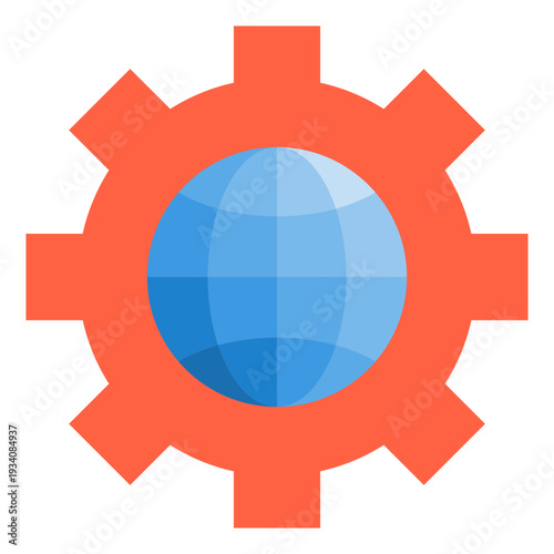 Globe With Gear Icon