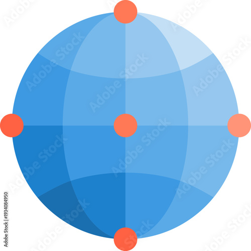 Abstract Globe with Orange Dots, Global communication