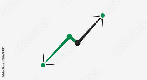 Abstract graphical representation of business growth, upward trend illustrated in green and black