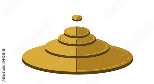 Abstract golden tiered structure, a visual representation of growth, potential, and development