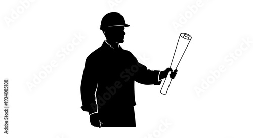 Man in Hardhat Holding Inspection Tool.