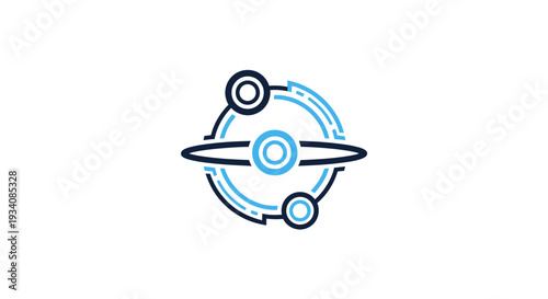 Abstract illustration of a technological and connected design element for digital platforms