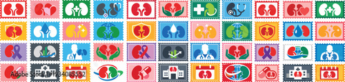 World Kidney Day Stamp Collection Kidney Health Awareness Donation Event Design