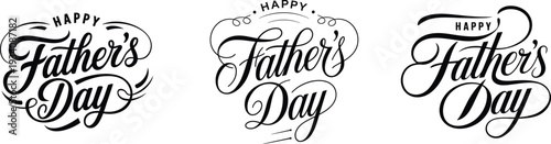 Happy Father's Day Lettering, Calligraphy Text Design Vector illustration