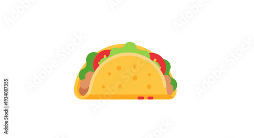 A vibrant illustration of a delicious taco, a colorful and appetizing culinary treat