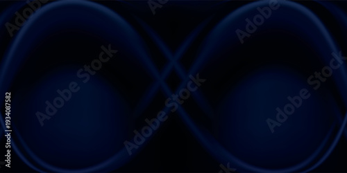 Abstract blue black background. Navy blue silk satin texture background. Beautiful soft wavy folds on shiny fabric. Dark elegant background for your design.