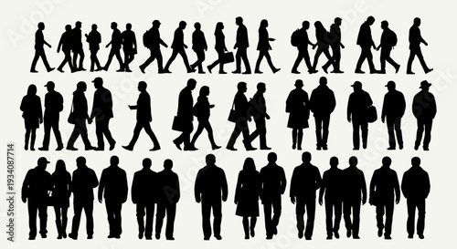 A collection of diverse human head and bust silhouettes showcasing various hairstyles and profiles against a white background.