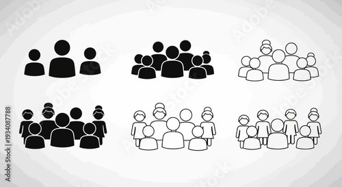 A collection of diverse human head and bust silhouettes showcasing various hairstyles and profiles against a white background.