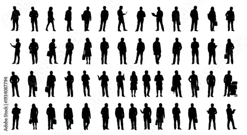 A collection of diverse human head and bust silhouettes showcasing various hairstyles and profiles against a white background.