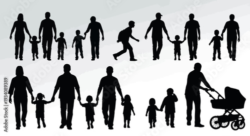 A collection of diverse human head and bust silhouettes showcasing various hairstyles and profiles against a white background.