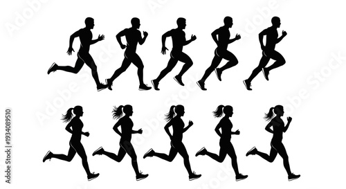 A collection of diverse human head and bust silhouettes showcasing various hairstyles and profiles against a white background.