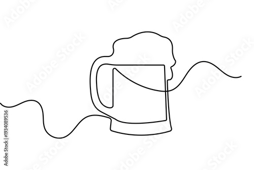 Alcohol drink glass line art minimalist sketch for brewery logo or poster design
