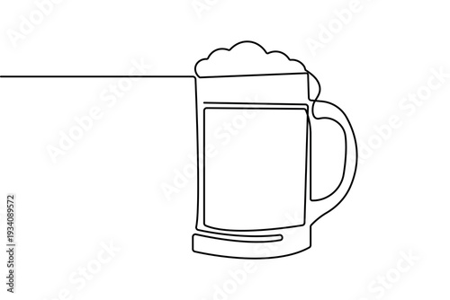 Alcohol drink glass line art minimalist sketch for brewery logo or poster design