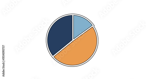 A Circular Chart Displaying Proportional Data in Distinct Color-Coded Segments