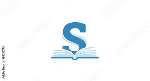 A Creative Depiction of the Letter S Incorporated into an Open Book Design