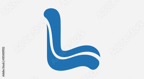 Abstract Blue Logo Depicting a Stylized 'L' Shape Against a White Background