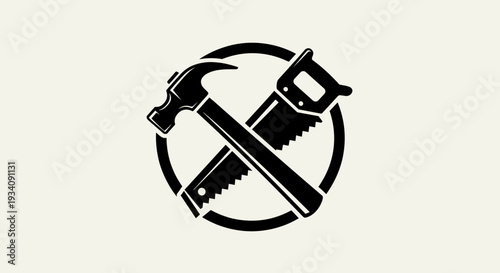 Hammer and Saw Logo Design Elements.