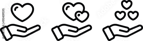 Hands holding hearts a symbol of love and care