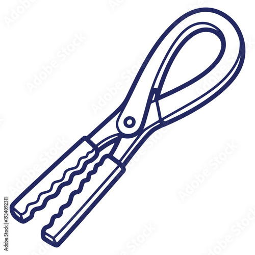 Car Battery Jumper Cable Clip Illustration Automotive Electrical Connection Tool Isolated on White Background for Graphic Use