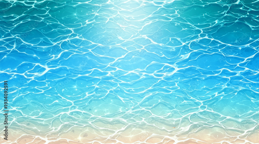 Obraz premium 透明感のある海の水面と砂浜のグラデーション背景素材