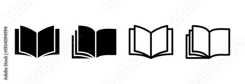 Book icon vector illustration. open book sign and symbol. ebook icon