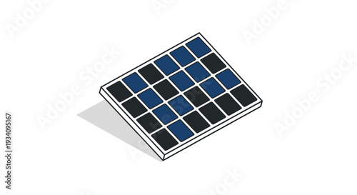 Graphic illustration of a solar panel generating clean energy in a renewable environment