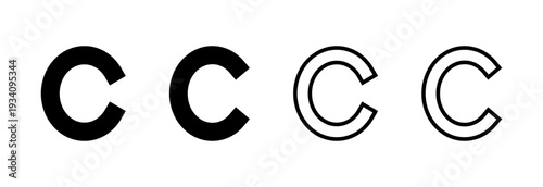 Copyright icon vector illustration. copyright sign and symbol
