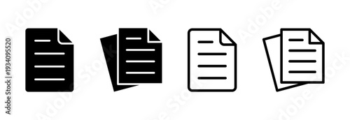 Document icon vector illustration. Paper sign and symbol. File Icon