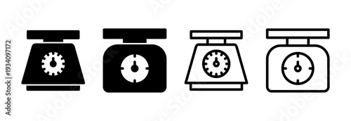 Scales icon vector illustration. Weight scale sign and symbol
