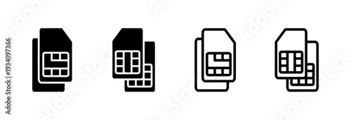 Sim card icon vector illustration. dual sim card sign and symbol