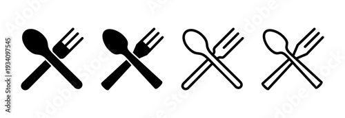 spoon and fork icon vector illustration. spoon, fork and knife icon vector. restaurant sign and symbol