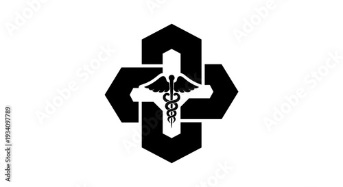 Medical Cross Symbol with Doctor Emblem.