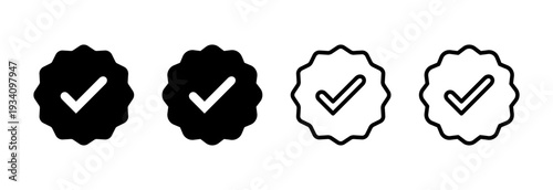 verified icon vector illustration. verification check mark. approved sign and symbol