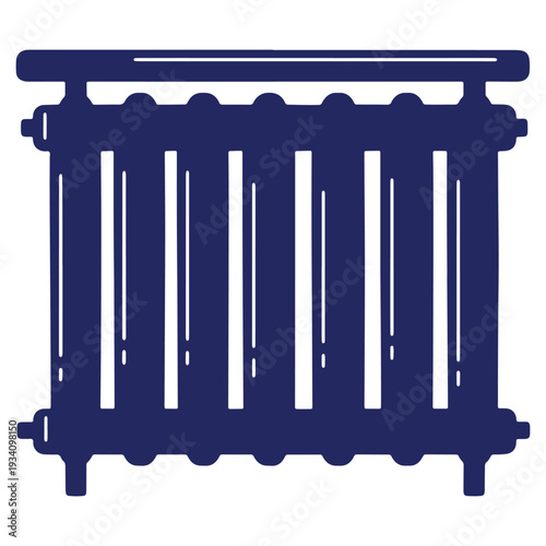 Illustration of a classic radiator for central heating in vintage style providing warmth and home comfort during cold weather season