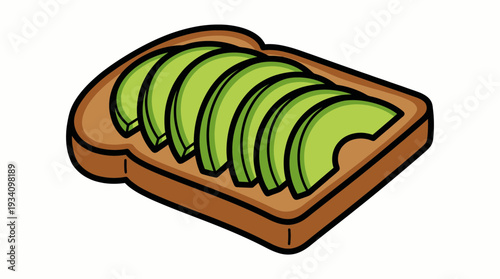 Vibrant Green Avocado Toast Graphic Design for Healthy Eating and Brunch Menus
