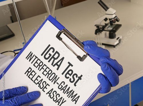 Tableau sur toile Interferon gamma release assay IGRA test for tuberculosis screening, blood test