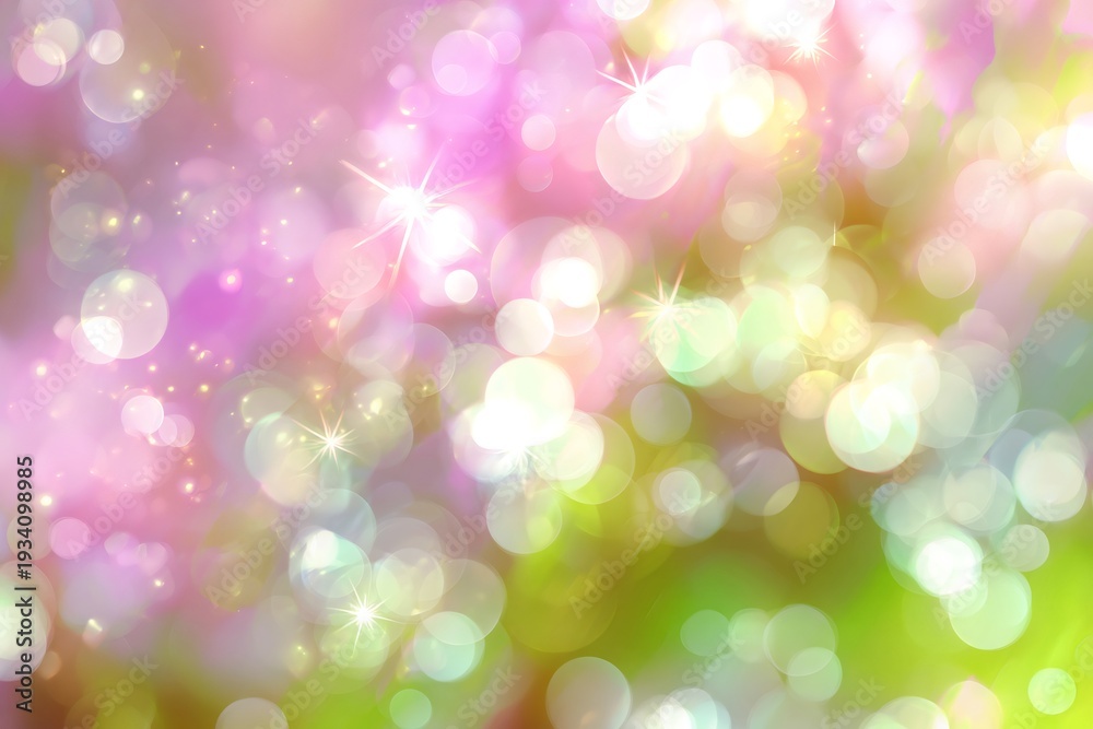 Obraz premium Glowing bokeh circles creating an abstract spring background
