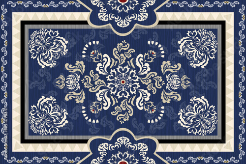 ornamental Traditional and modern embroidery carpet or rug decoration 