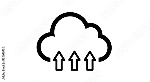 Cloud data upload icon vector illustration on a white background design