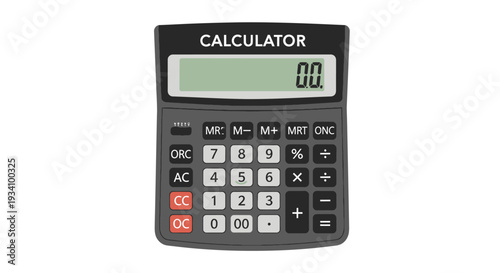 Depiction of a Basic Calculator: Perfect for Educational and Financial Concepts