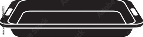 Black baking dish with white outline cookware kitchen