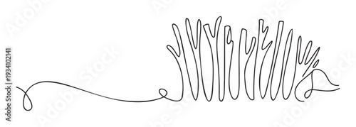 Minimalist continuous line art featuring dynamic wavy organic forms creating a sense of natural movement, ideal for sleek logo creations or modern visual presentations.