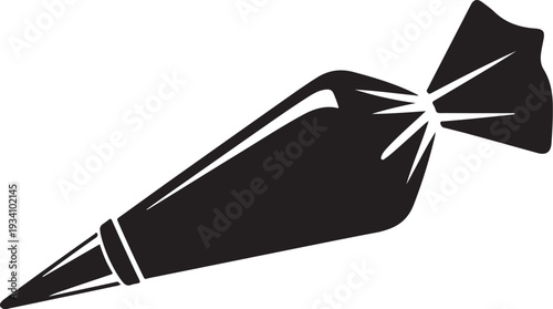 Black crayon with white highlights on tip and break