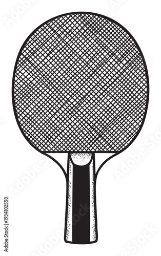 Stylized graphic of a sports racket ideal for active lifestyle promotions, athletic equipment presentations, and recreational game themed projects.