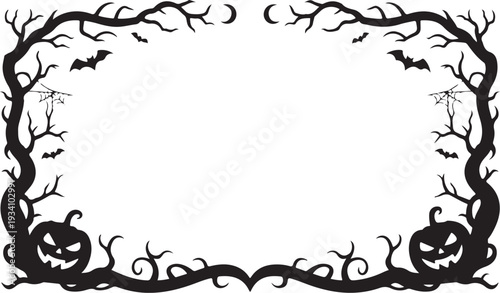 halloween frame with pumpkin