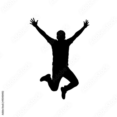 Man Jumping in the Air Silhouette.